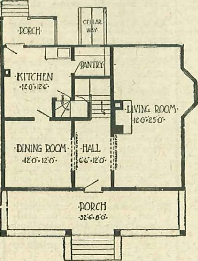 An illustration from Plans of modern homes, 320, 1913, leaf 27