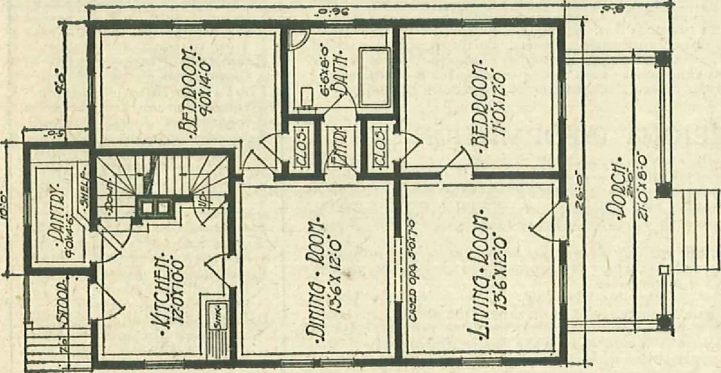 An illustration from Plans of modern homes, 320, 1913, leaf 36