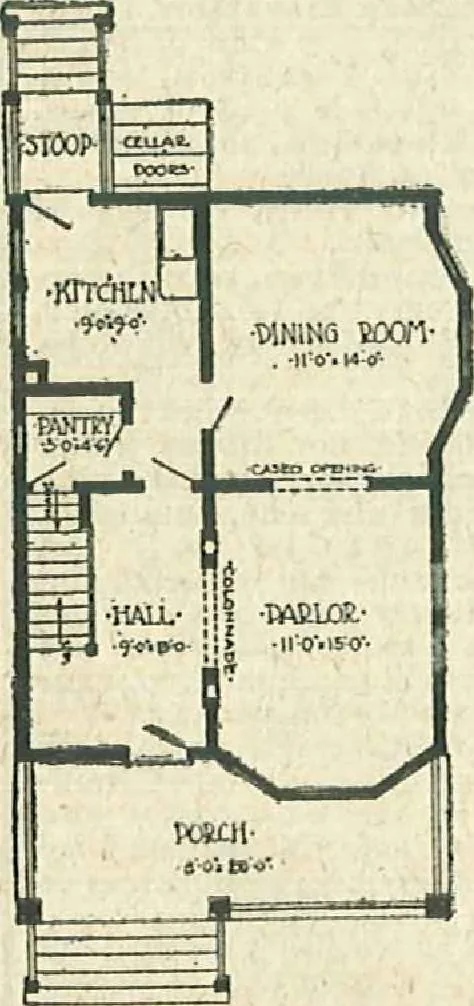 An illustration from Plans of modern homes, 320, 1913, leaf 37