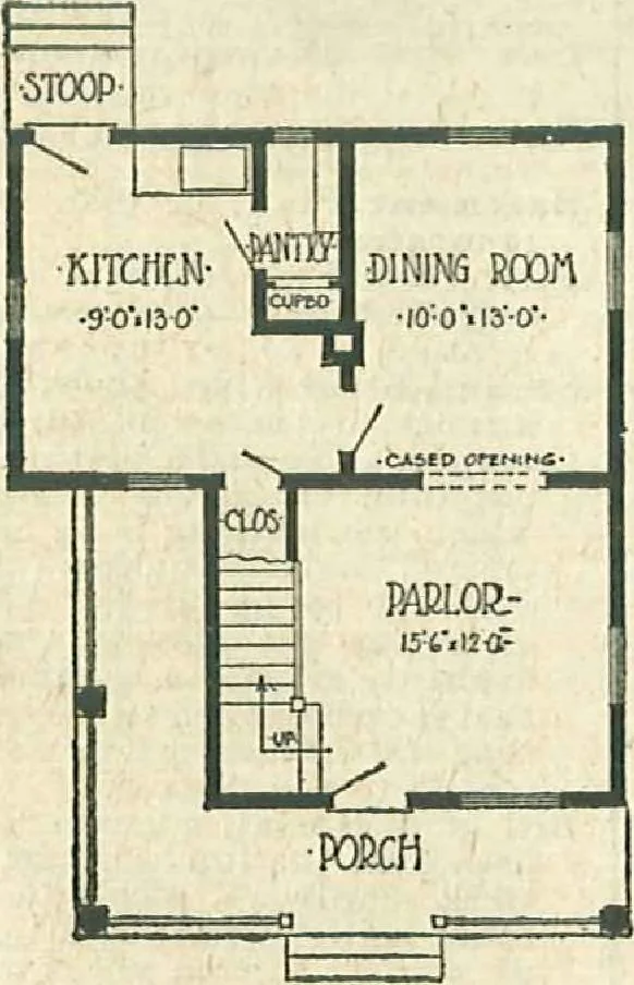 An illustration from Plans of modern homes, 320, 1913, leaf 38