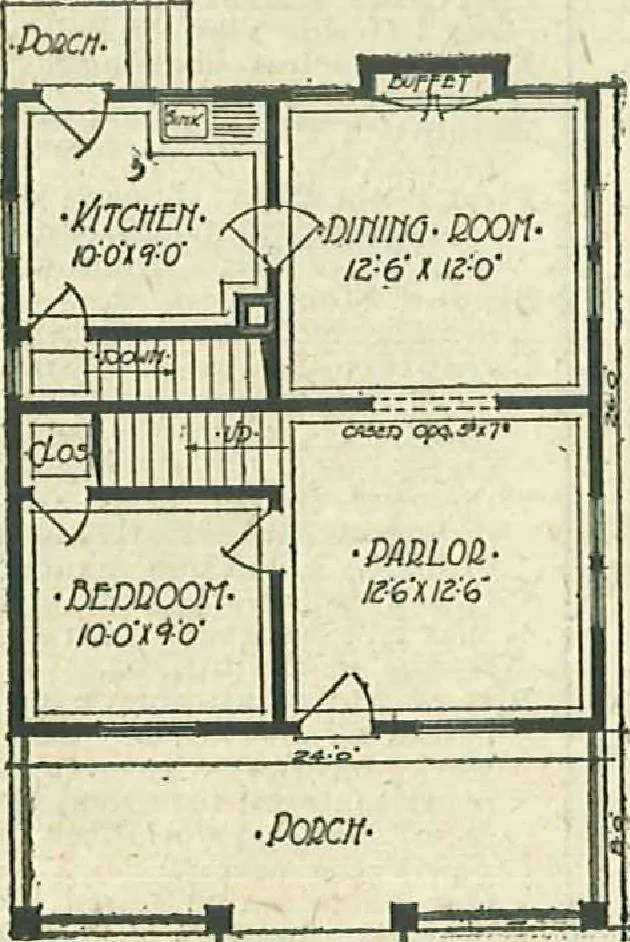 An illustration from Plans of modern homes, 320, 1913, leaf 39