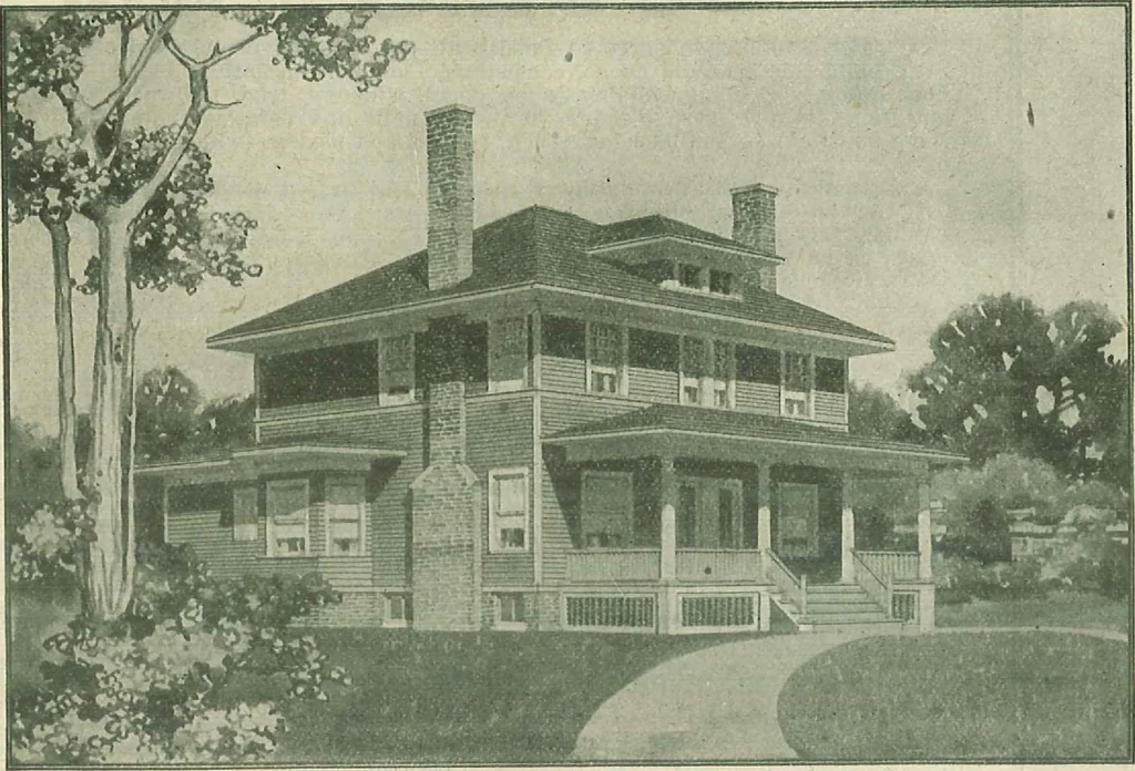 An illustration from Plans of modern homes, 320, 1913, leaf 6