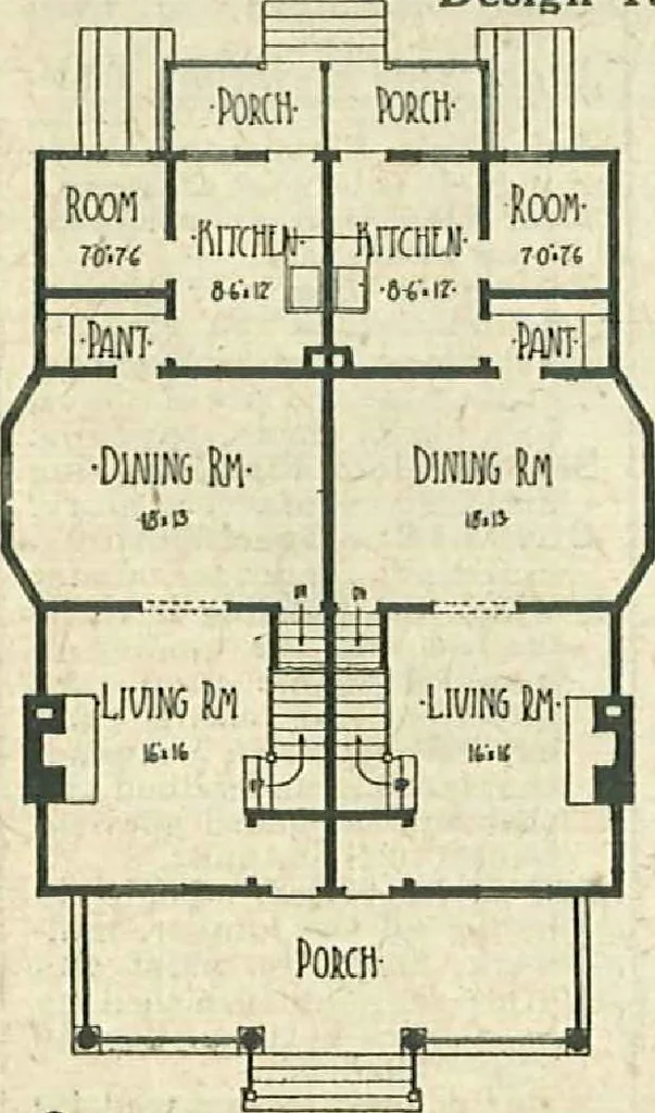 An illustration from Plans of modern homes, 320, 1913, leaf 6
