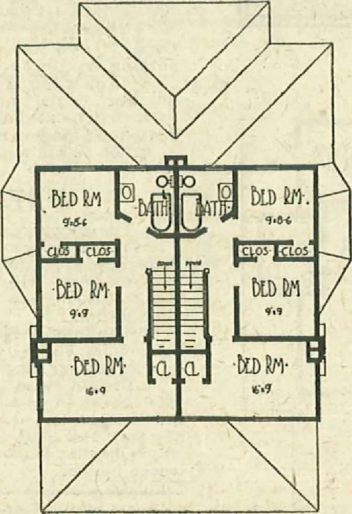 An illustration from Plans of modern homes, 320, 1913, leaf 6
