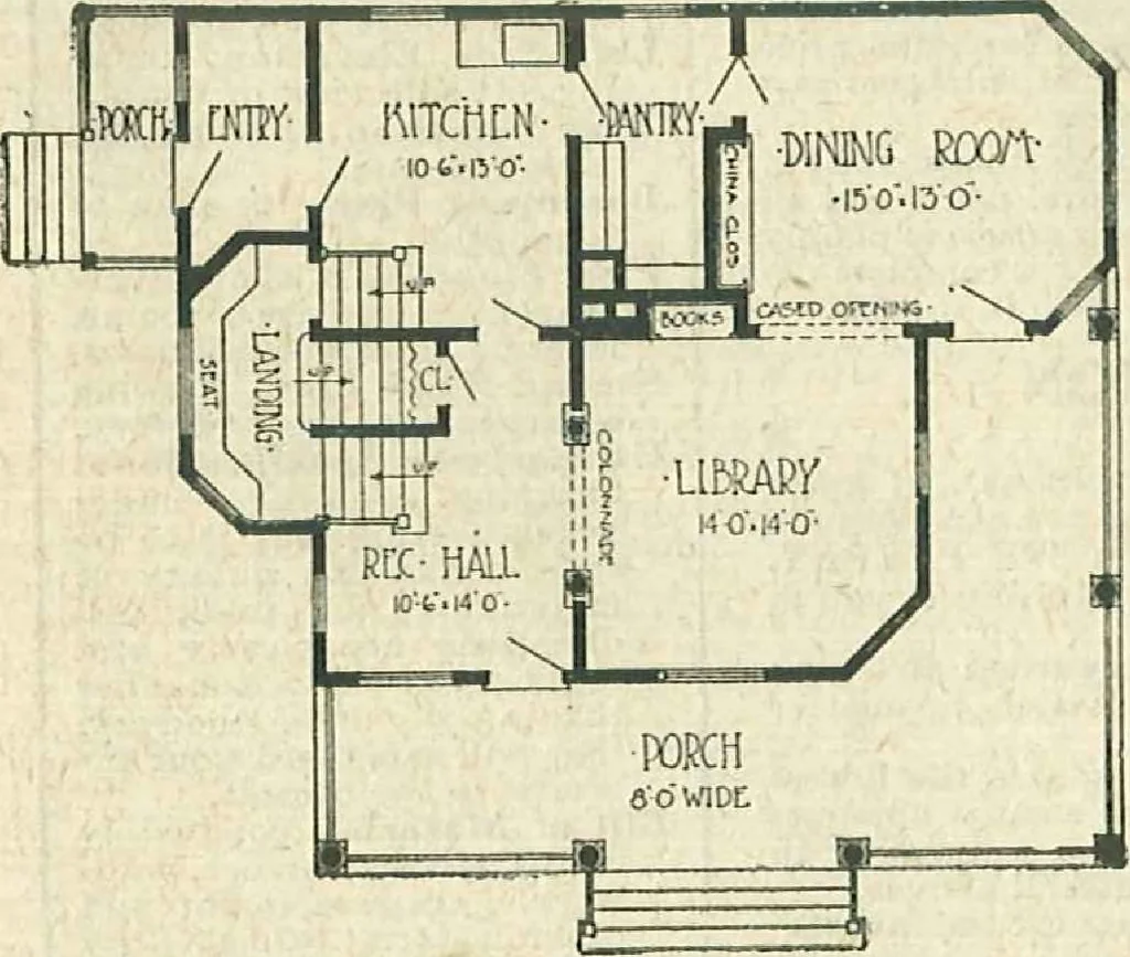 An illustration from Plans of modern homes, 320, 1913, leaf 8