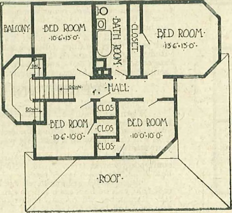 An illustration from Plans of modern homes, 320, 1913, leaf 8