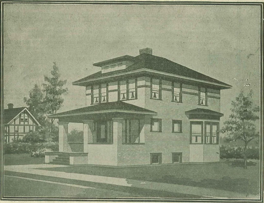 An illustration from Plans of modern homes, 320, 1913, leaf 9