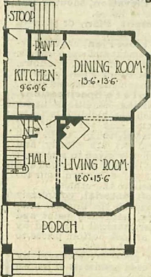 An illustration from Plans of modern homes, 320, 1913, leaf 9