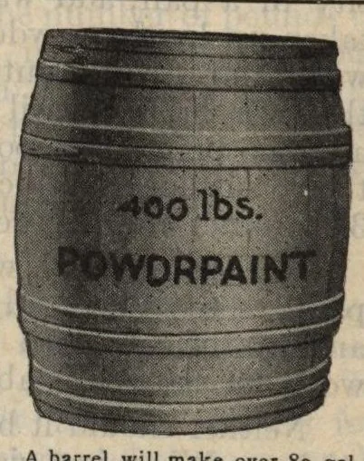 An illustration from Powdrpaint : a remarkable discovery, reduces cost of painting 75%., 1923, leaf 17