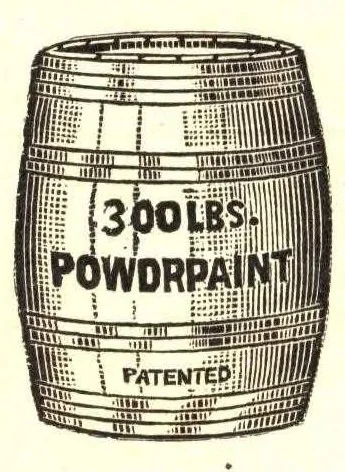 An illustration from Powdrpaint: a remarkable discovery reduces cost of painting 75%., 1900, leaf 17