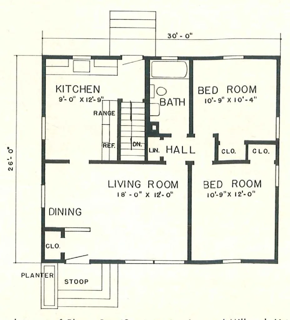 An illustration from Practical homes, 13th edition, 1960, leaf 13