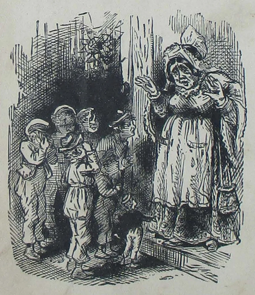 An illustration from Queerie Queers With Hands Wings And Claws, 1885, leaf 81
