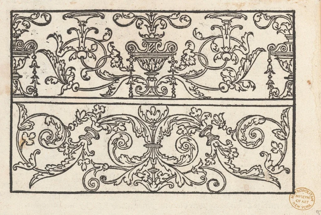 An illustration from Eyn newe kunstlich moetdelboech alle kunstner zo brauchen fur snytzeller wapensticker perlensticker. Etc. Unnd auch fur jonferen und frauwen kunstlich uff das neuwes gefonde allen den genen die upff kunsten verstant haben., 1532, leaf 2