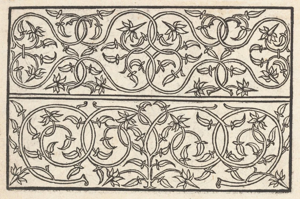 An illustration from Eyn newe kunstlich moetdelboech alle kunstner zo brauchen fur snytzeller wapensticker perlensticker. Etc. Unnd auch fur jonferen und frauwen kunstlich uff das neuwes gefonde allen den genen die upff kunsten verstant haben., 1532, leaf 6