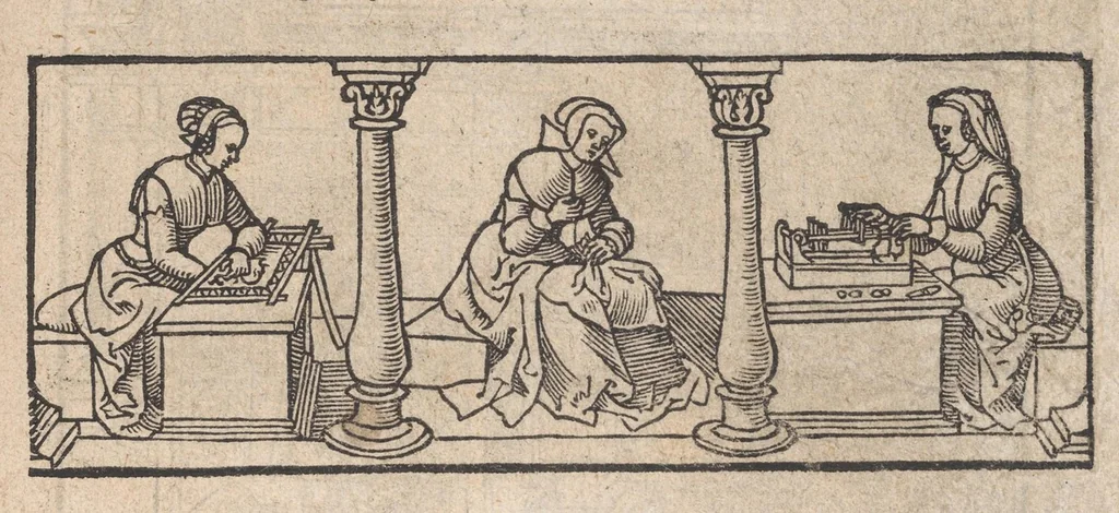 An illustration from Ein new kunstlich modelbuech dair yn meir dan sechßhundert figuren, monster, ader, stalen, befondenn wie mann na der rechter art perlenstickers lauffer werck spansche stiche mit der naelen vort up der ramen und up der laden boerden wircken sa., 1544, leaf 0