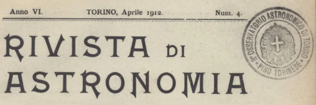 An illustration from Rivista di astronomia e scienze affini, 1912, a. 6, n. 04 (April), 1912, leaf 0