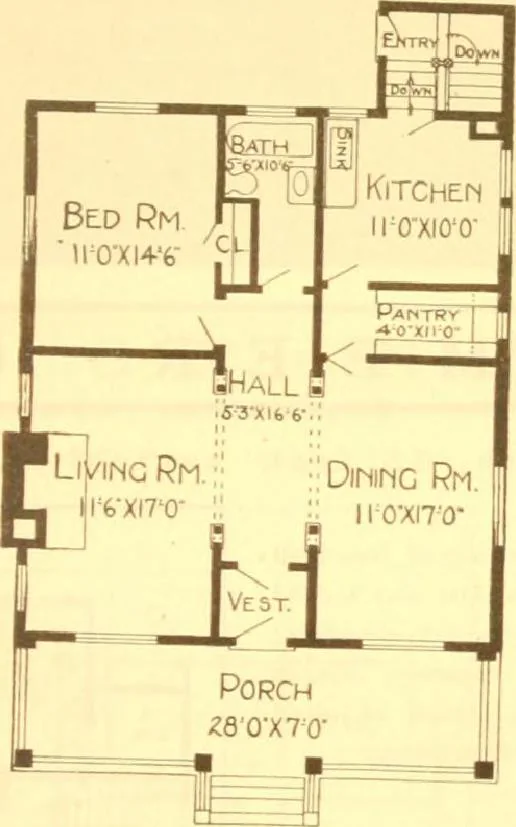 An illustration from Radford's Combined House and Barn Plan Book, 1908, leaf 100