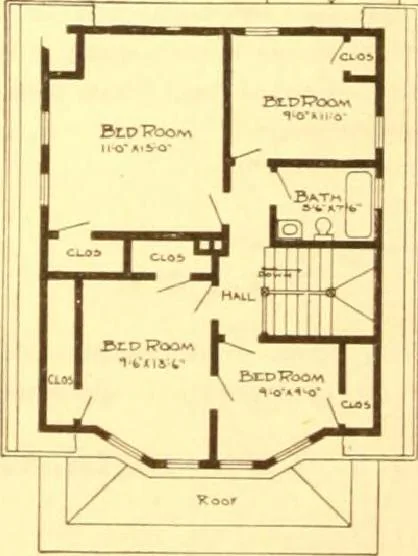 An illustration from Radford's Combined House and Barn Plan Book, 1908, leaf 106