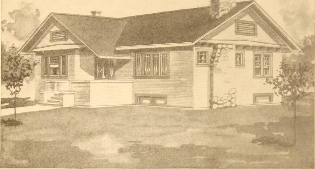 An illustration from Radford's Combined House and Barn Plan Book, 1908, leaf 107