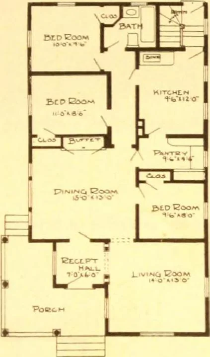An illustration from Radford's Combined House and Barn Plan Book, 1908, leaf 14