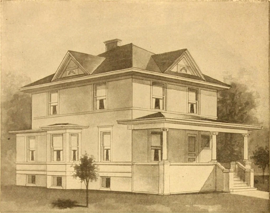 An illustration from Radford's Combined House and Barn Plan Book, 1908, leaf 16