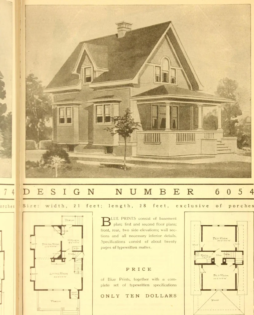 An illustration from Radford's Combined House and Barn Plan Book, 1908, leaf 52