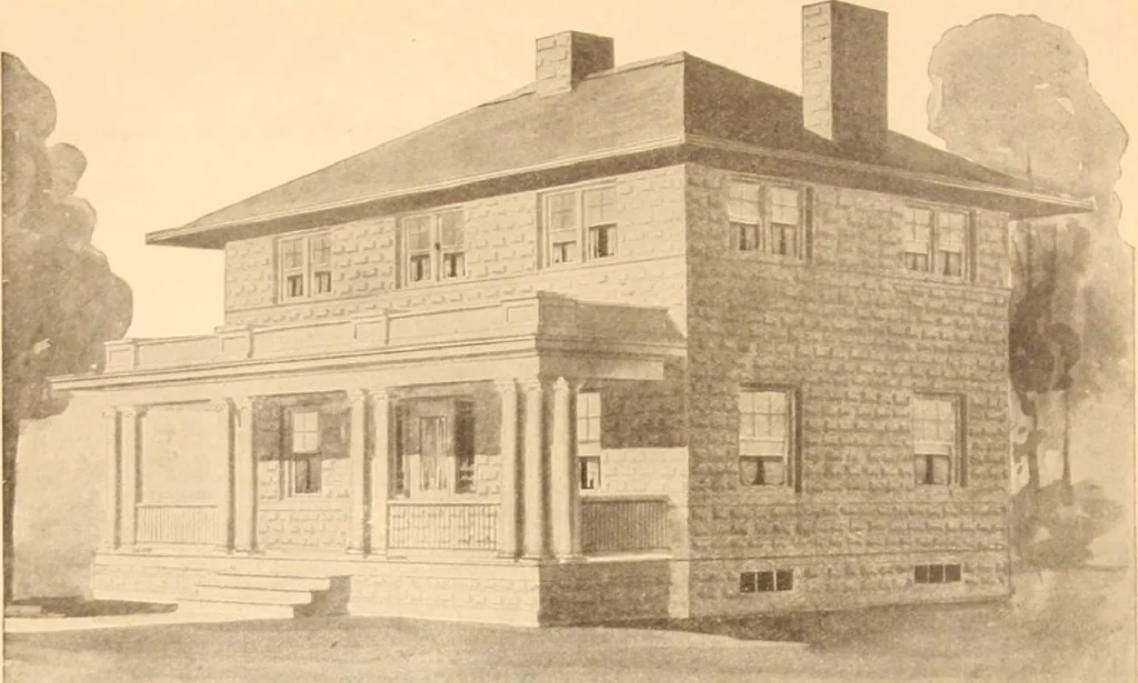 An illustration from Radford's Combined House and Barn Plan Book, 1908, leaf 67