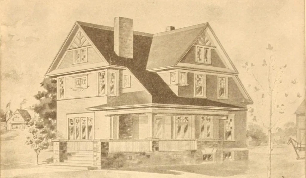 An illustration from Radford's Combined House and Barn Plan Book, 1908, leaf 69