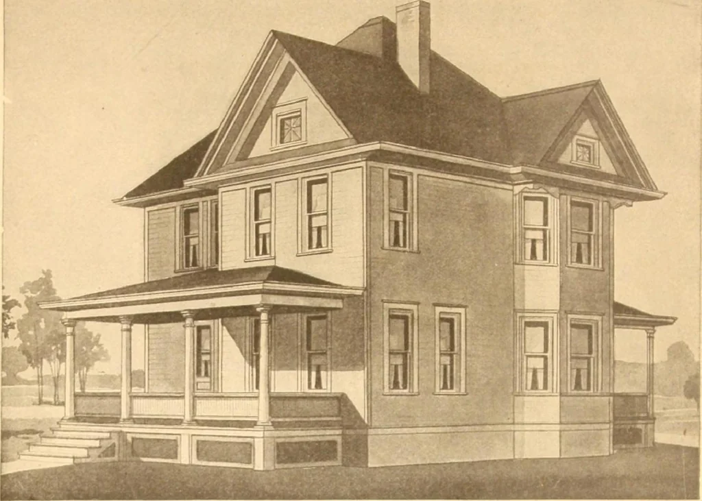 An illustration from Radford's Combined House and Barn Plan Book, 1908, leaf 73
