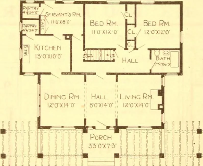 An illustration from Radford's Combined House and Barn Plan Book, 1908, leaf 76