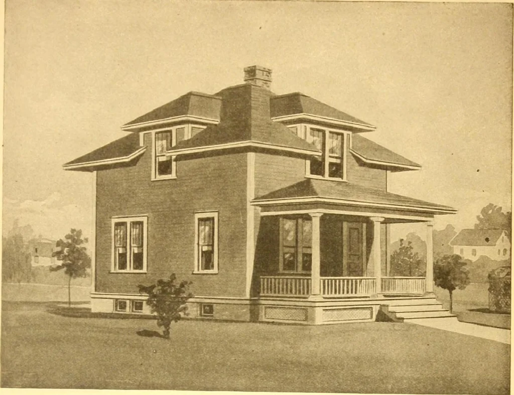 An illustration from Radford's Combined House and Barn Plan Book, 1908, leaf 82