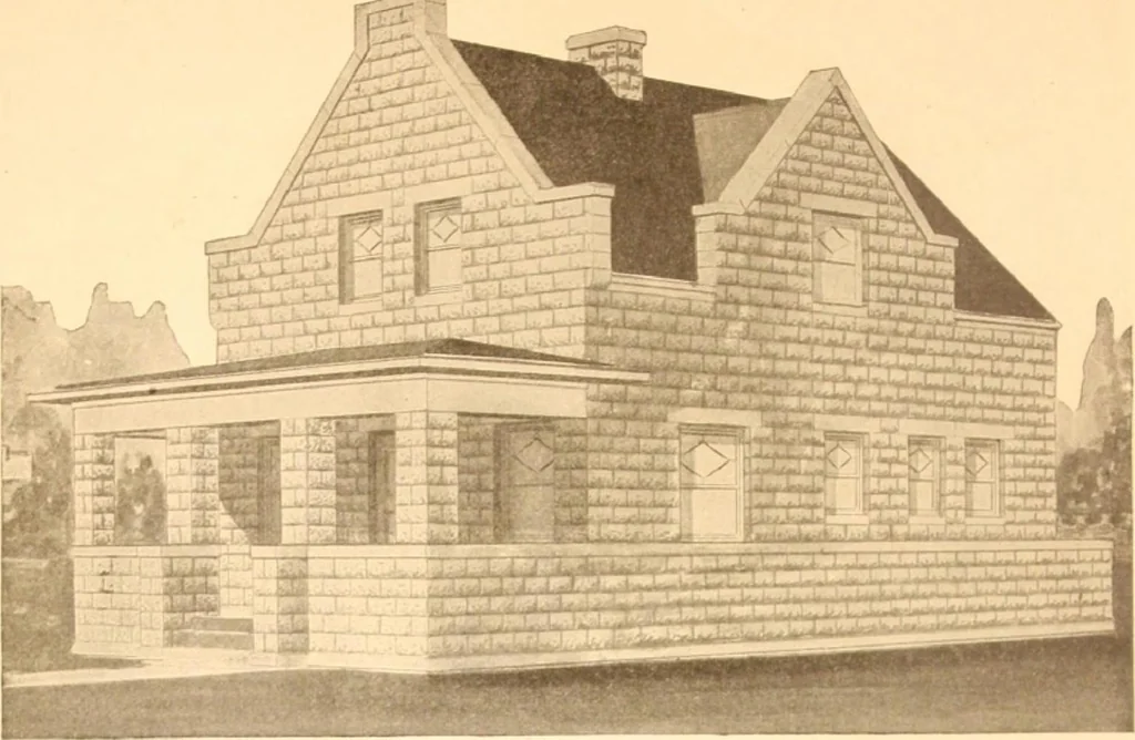 An illustration from Radford's Combined House and Barn Plan Book, 1908, leaf 87