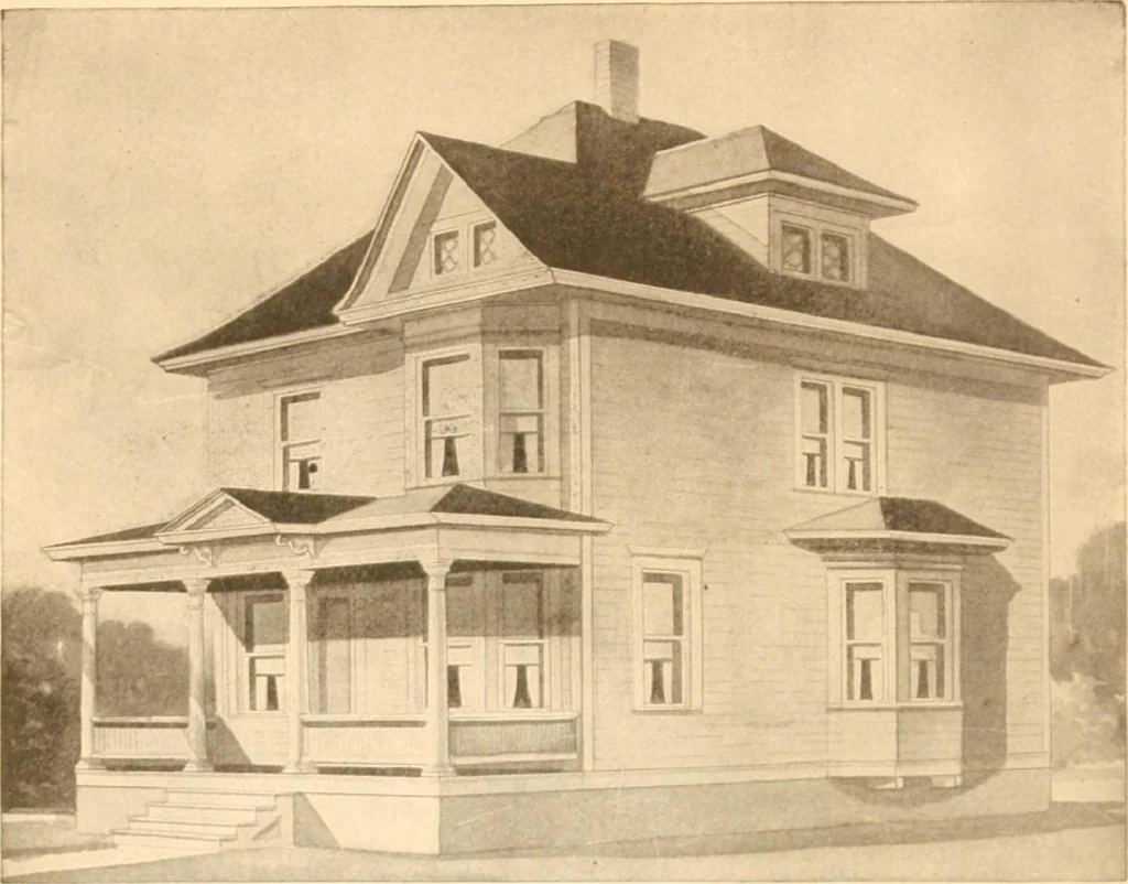 An illustration from Radford's Combined House and Barn Plan Book, 1908, leaf 97