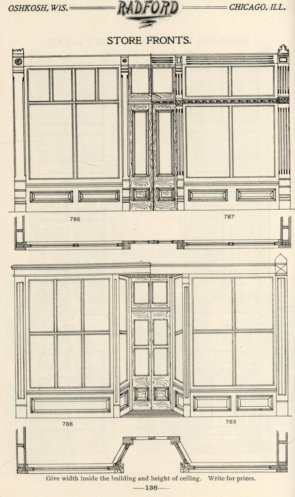 An illustration from Sash, doors, blinds, mouldings, and all kinds of millwork, 1904, leaf 139