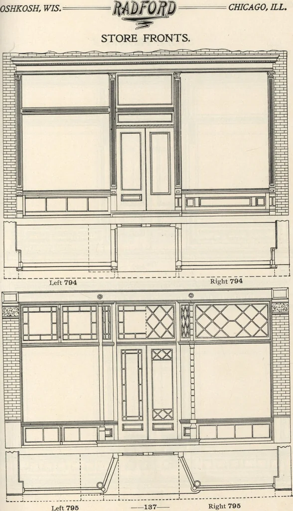 An illustration from Sash, doors, blinds, mouldings, and all kinds of millwork, 1904, leaf 140