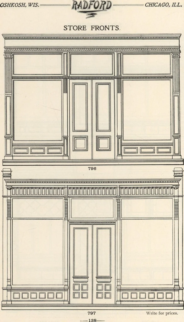 An illustration from Sash, doors, blinds, mouldings, and all kinds of millwork, 1904, leaf 141