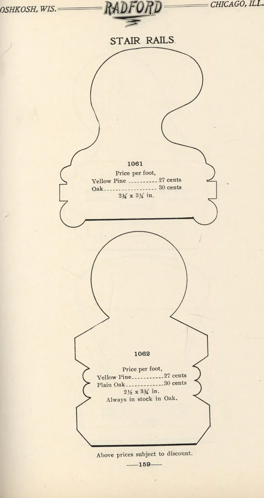 An illustration from Sash, doors, blinds, mouldings, and all kinds of millwork, 1904, leaf 162