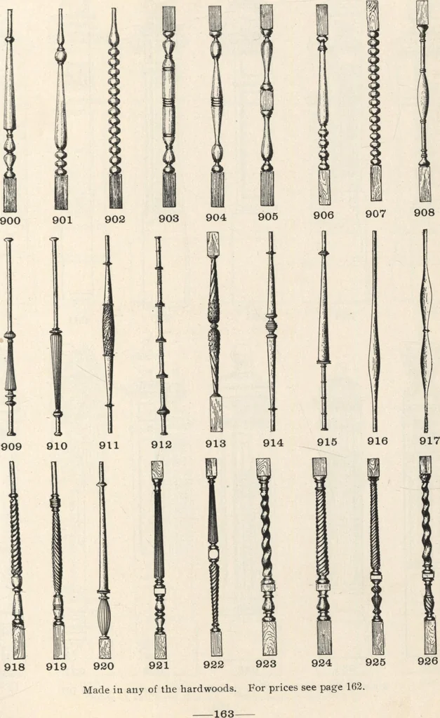 An illustration from Sash, doors, blinds, mouldings, and all kinds of millwork, 1904, leaf 166