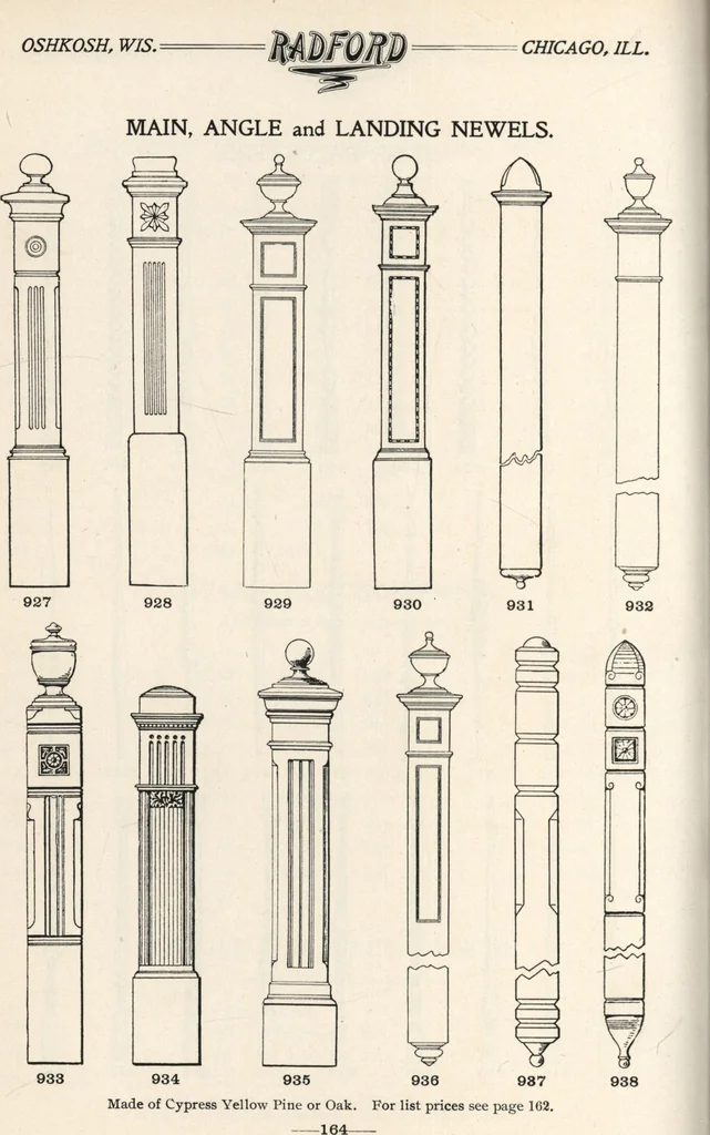 An illustration from Sash, doors, blinds, mouldings, and all kinds of millwork, 1904, leaf 167