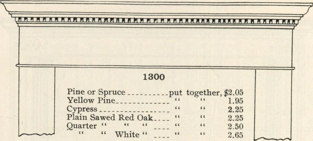 An illustration from Sash, doors, blinds, mouldings, and all kinds of millwork, 1904, leaf 179