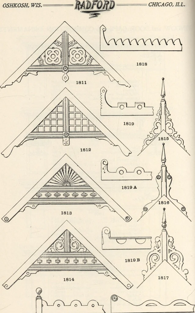 An illustration from Sash, doors, blinds, mouldings, and all kinds of millwork, 1904, leaf 181