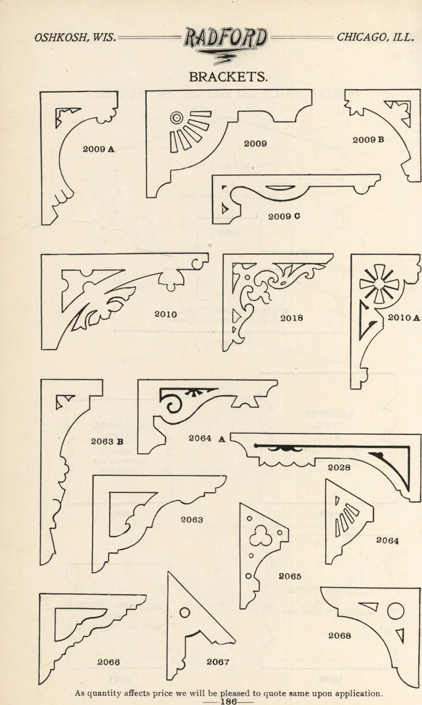 An illustration from Sash, doors, blinds, mouldings, and all kinds of millwork, 1904, leaf 189