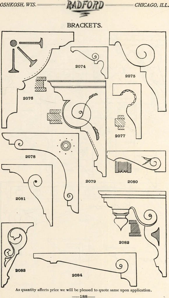 An illustration from Sash, doors, blinds, mouldings, and all kinds of millwork, 1904, leaf 191