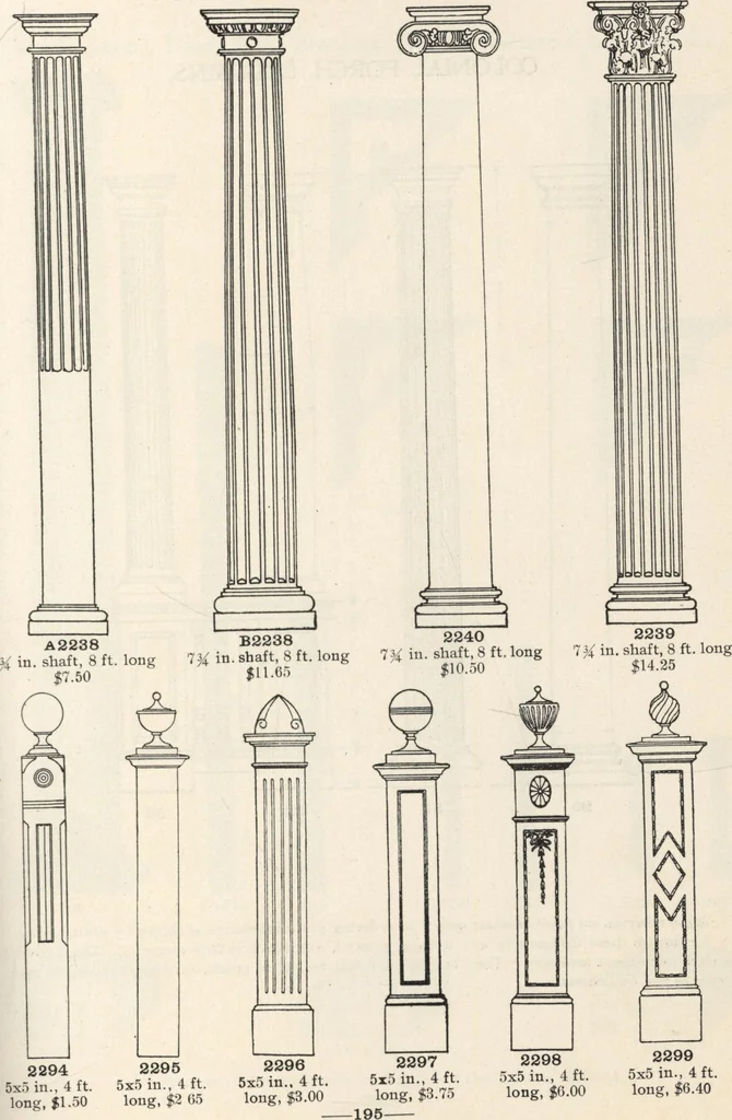 An illustration from Sash, doors, blinds, mouldings, and all kinds of millwork, 1904, leaf 198