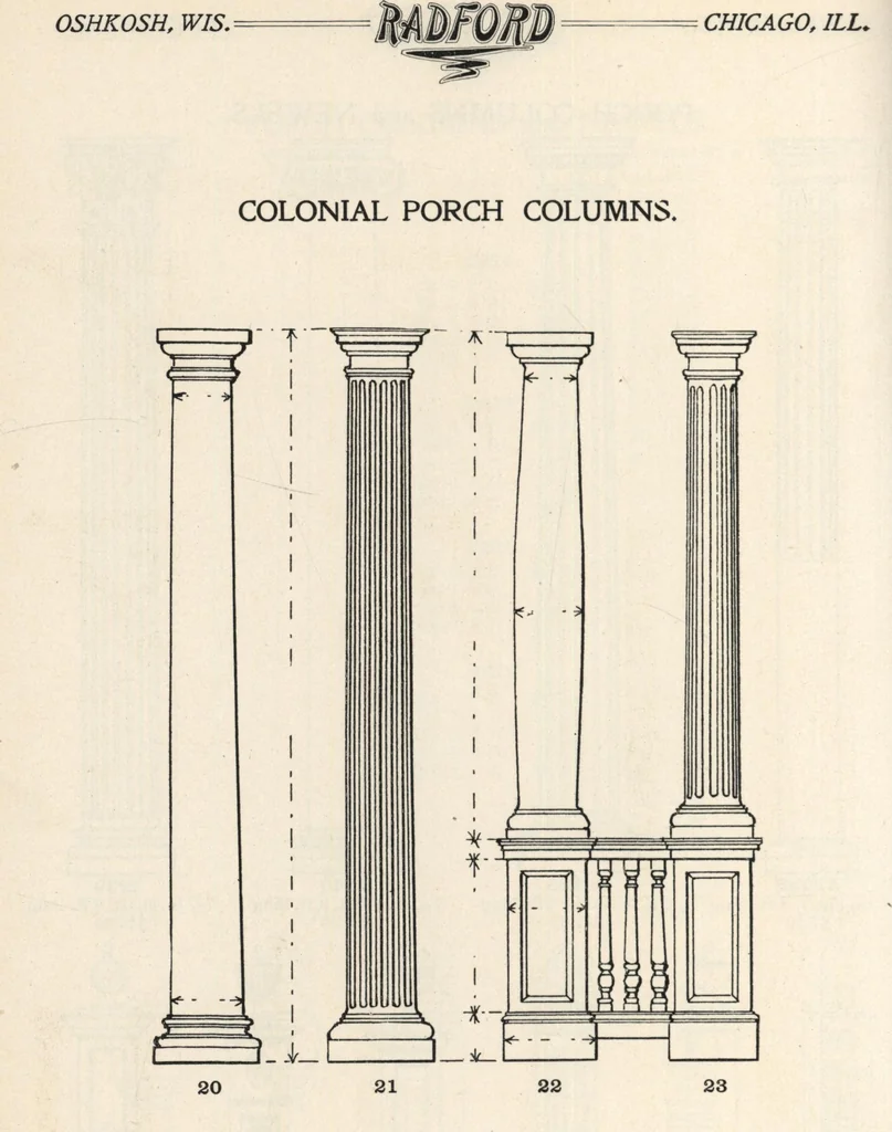 An illustration from Sash, doors, blinds, mouldings, and all kinds of millwork, 1904, leaf 199