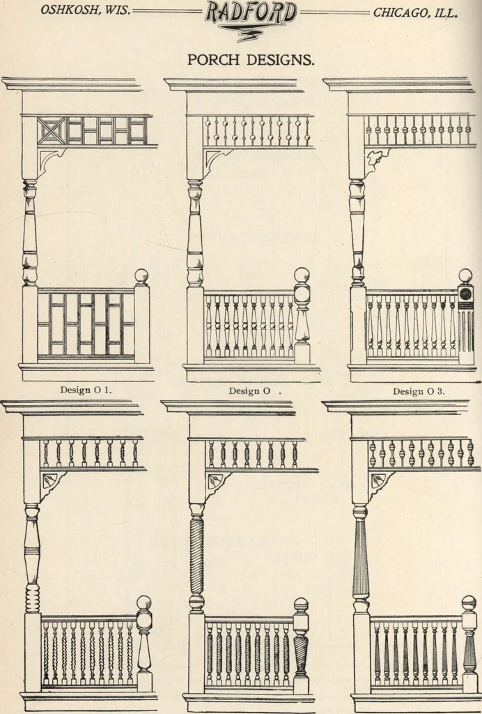 An illustration from Sash, doors, blinds, mouldings, and all kinds of millwork, 1904, leaf 203
