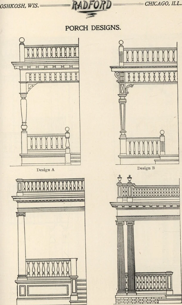 An illustration from Sash, doors, blinds, mouldings, and all kinds of millwork, 1904, leaf 204