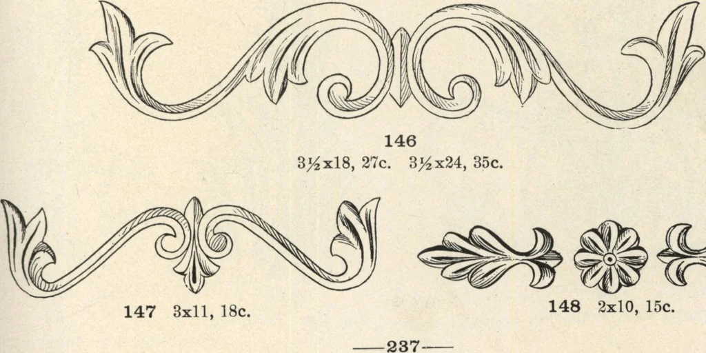 An illustration from Sash, doors, blinds, mouldings, and all kinds of millwork, 1904, leaf 240