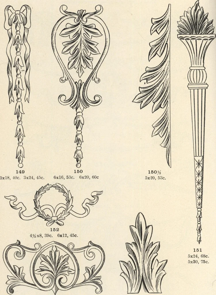 An illustration from Sash, doors, blinds, mouldings, and all kinds of millwork, 1904, leaf 241