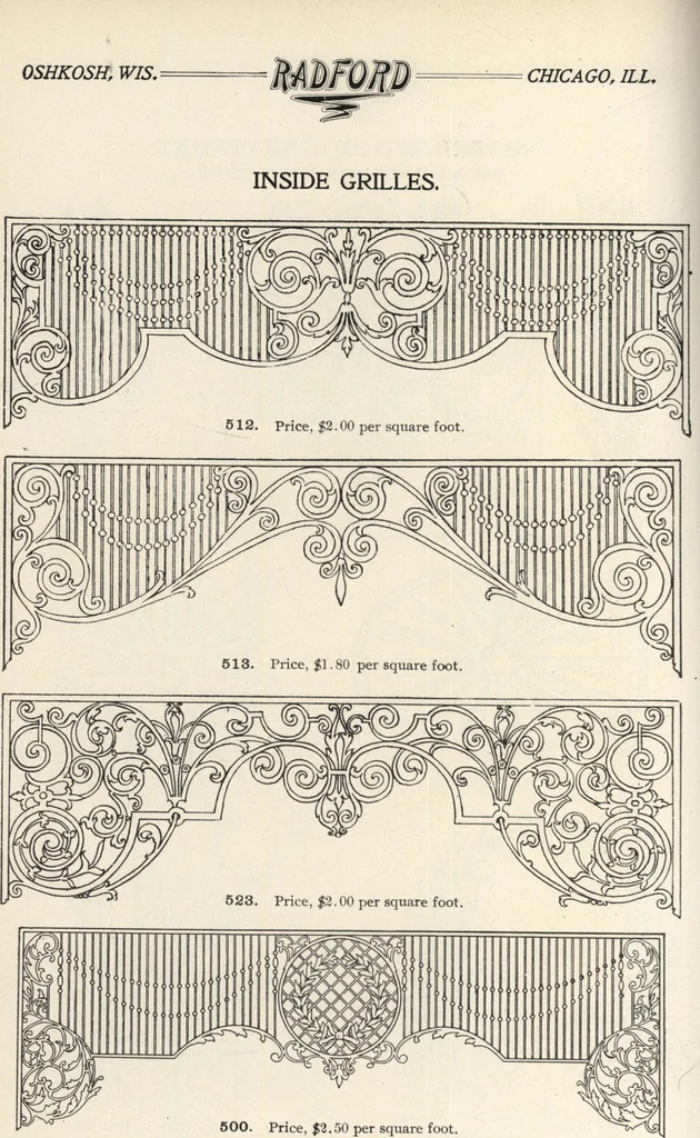 An illustration from Sash, doors, blinds, mouldings, and all kinds of millwork, 1904, leaf 243